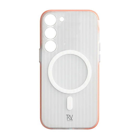 Samsung Galaxy S23 Mobilskal Korrugerad med Magnet Rvelon - Orange image 2