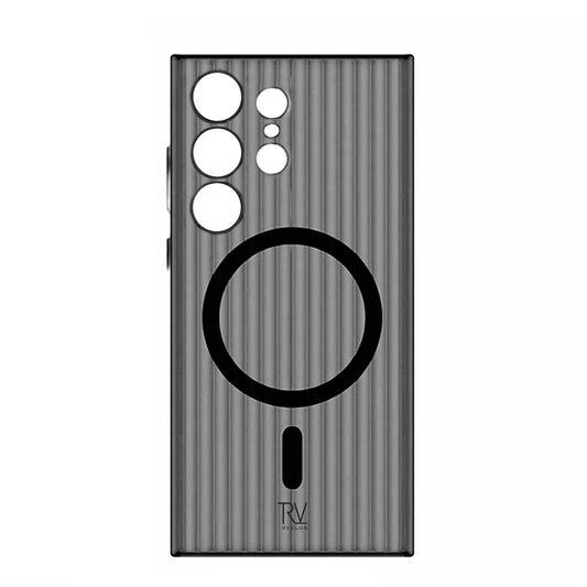 Samsung Galaxy S23 Ultra Mobilskal Korrugerad med Magnet Rvelon - Grå image 2