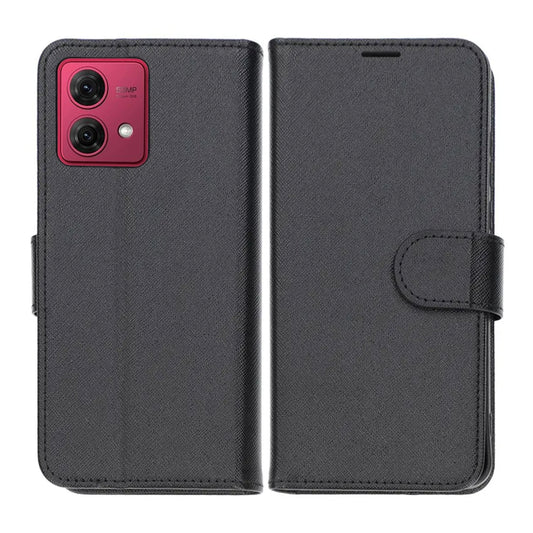 Motorola Moto G84 Plånboksfodral med Stativ - Svart image 1