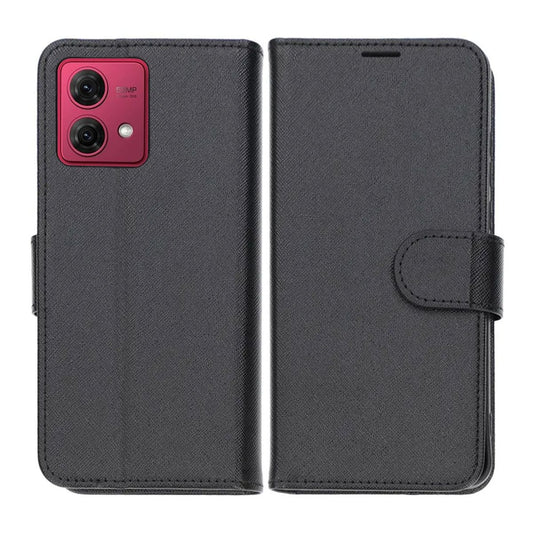 Motorola Moto G84 Plånboksfodral med Stativ - Svart image 1
