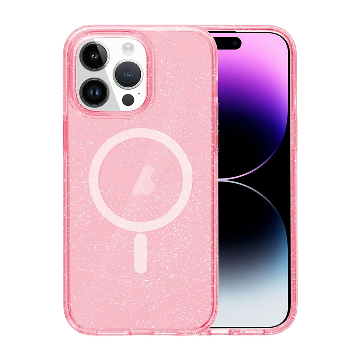 iPhone 14 Pro Max Mobilskal Glitter Magsafe - Rosa image 1