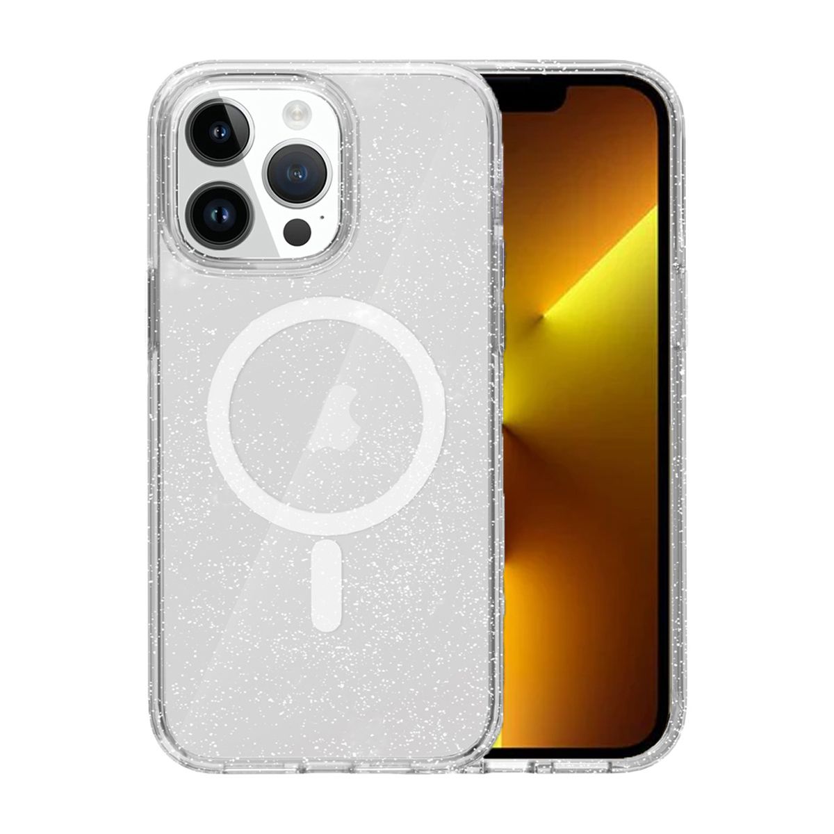 iPhone 13 Pro Max Mobilskal Glitter Magsafe - Transparent image 1