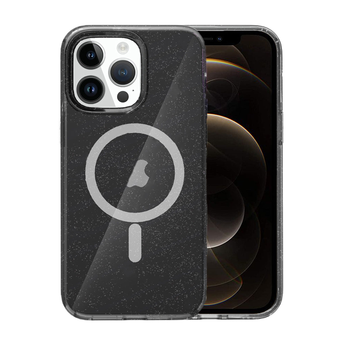 iPhone 12 Pro Max Mobilskal Glitter Magsafe - Svart image 1