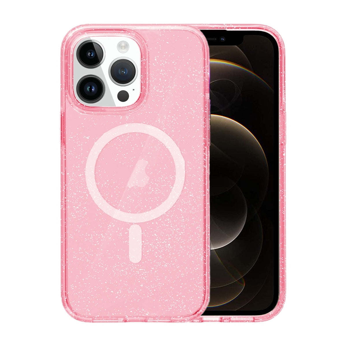 iPhone 12 Pro Max Mobilskal Glitter Magsafe - Rosa image 1