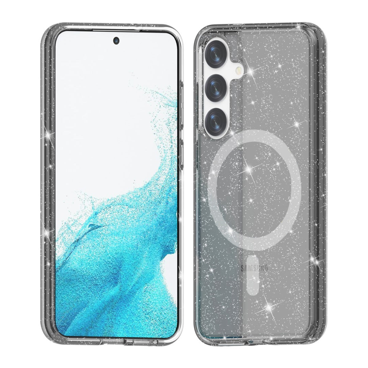 Samsung Galaxy S24 Plus Mobilskal Glitter Magsafe - Svart image 1