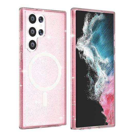 Samsung Galaxy S24 Ultra Mobilskal Glitter Magsafe - Rosa image 1