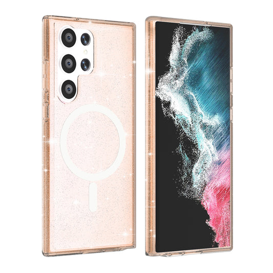 Samsung Galaxy S24 Ultra Mobilskal Glitter Magsafe - Guld image 1