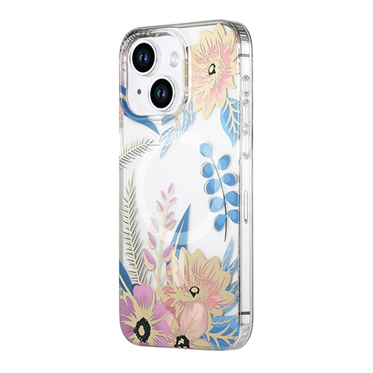 iPhone 14/15 Plus Mobilskal MagSafe - Blommor Rosa/Blå image 2