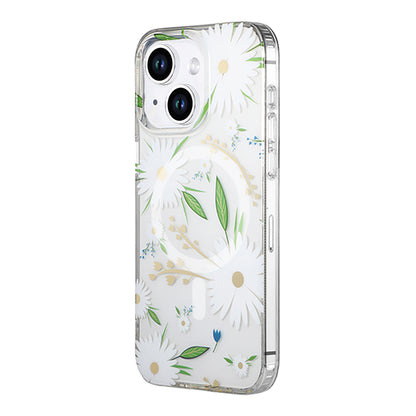 iPhone 14/15 Plus Mobilskal MagSafe - Blommor Vit image 2