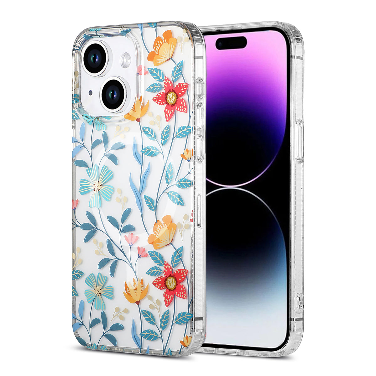 iPhone 15 Mobilskal MagSafe - Blommor & Kvistar image 1