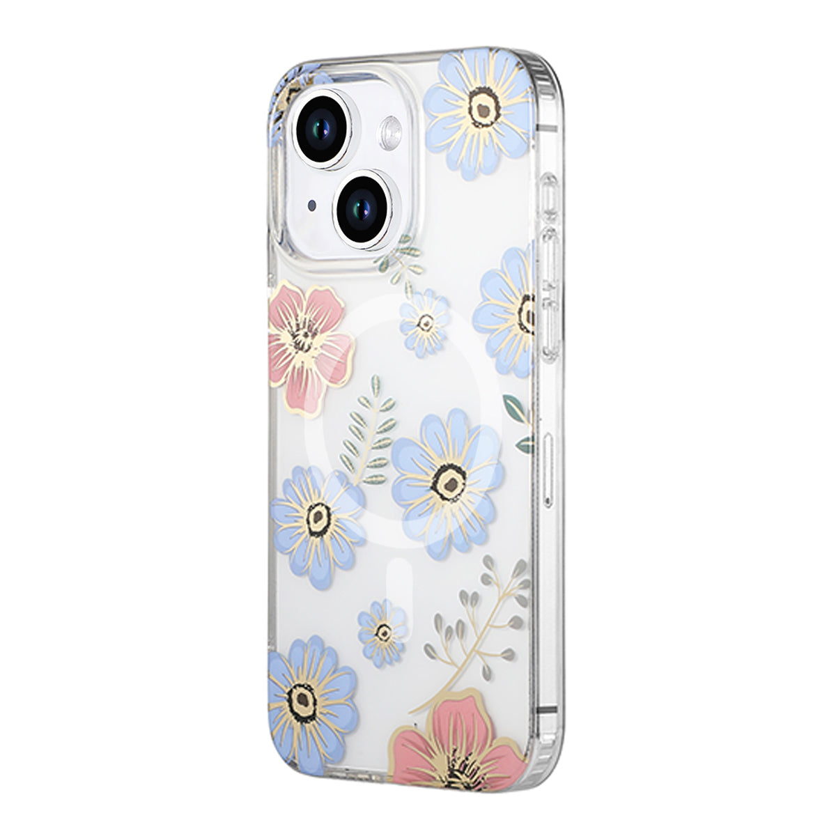 iPhone 15 Mobilskal MagSafe - Blommor Röd/Blå image 2