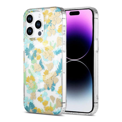 iPhone 14 Pro Max Mobilskal MagSafe - Blommor Turkos image 1