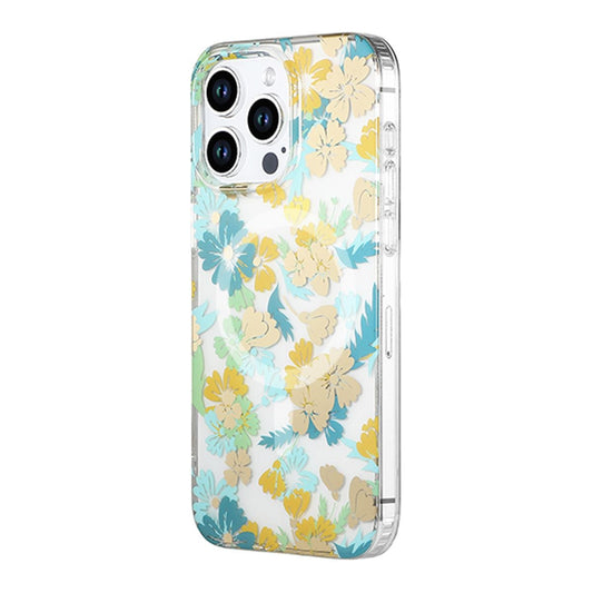iPhone 12 Pro Max Mobilskal MagSafe - Blommor Turkos image 2