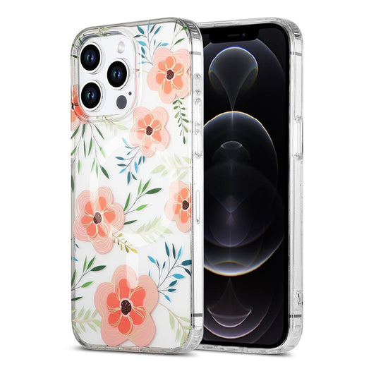 iPhone 12 Pro Max Mobilskal MagSafe - Blommor Rosa image 1