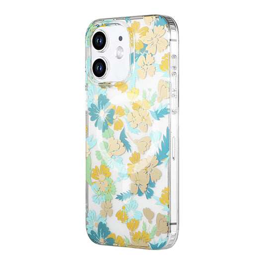 iPhone 11 Mobilskal MagSafe - Blommor Turkos image 2