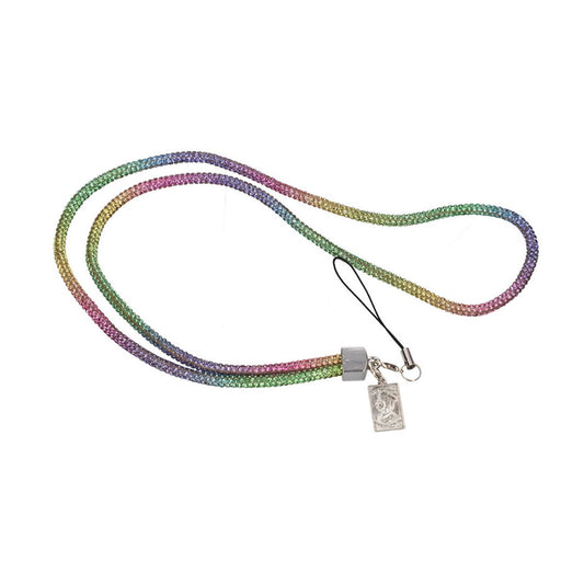 Mobilhalsband Snöre - Regnbågsfärgad glitter image 2