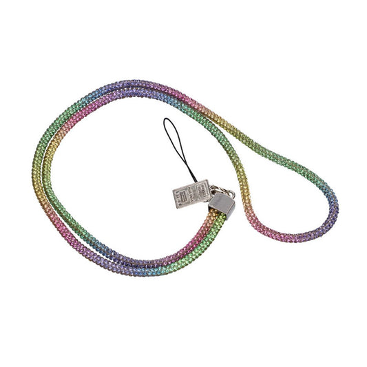 Mobilhalsband Snöre - Regnbågsfärgad glitter image 3