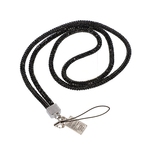 Mobilhalsband Snöre - Svart glitter image 1