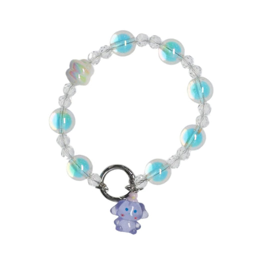 Luminous pearl color Blue + cinnamon dog chain image 3