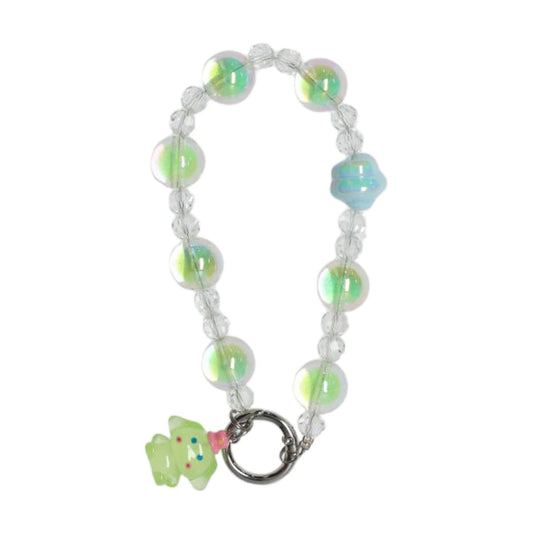 Luminous pearl color Green+ cinnamon dog chain image 1