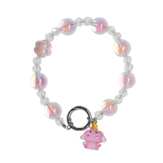Luminous pearl color pink + cinnamon dog chain image 1