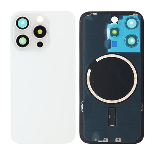 iPhone 15 Pro Baksida Glas med Magsafe Magnet - Vit image 1