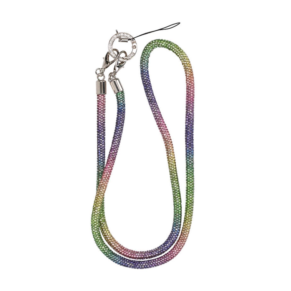 Mobilband Halsband 80cm - Regnbågsfärgad glitter image 2