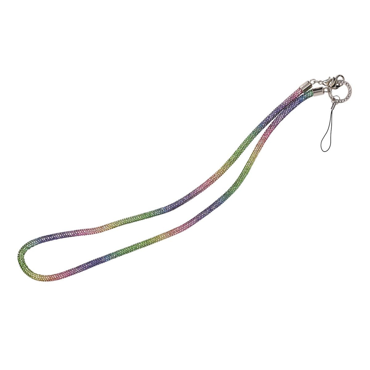 Mobilband Halsband 80cm - Regnbågsfärgad glitter image 3