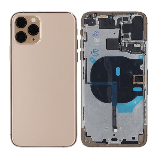 iPhone 11 Pro Max Baksida med Komplett Ram Premium - Guld image 1