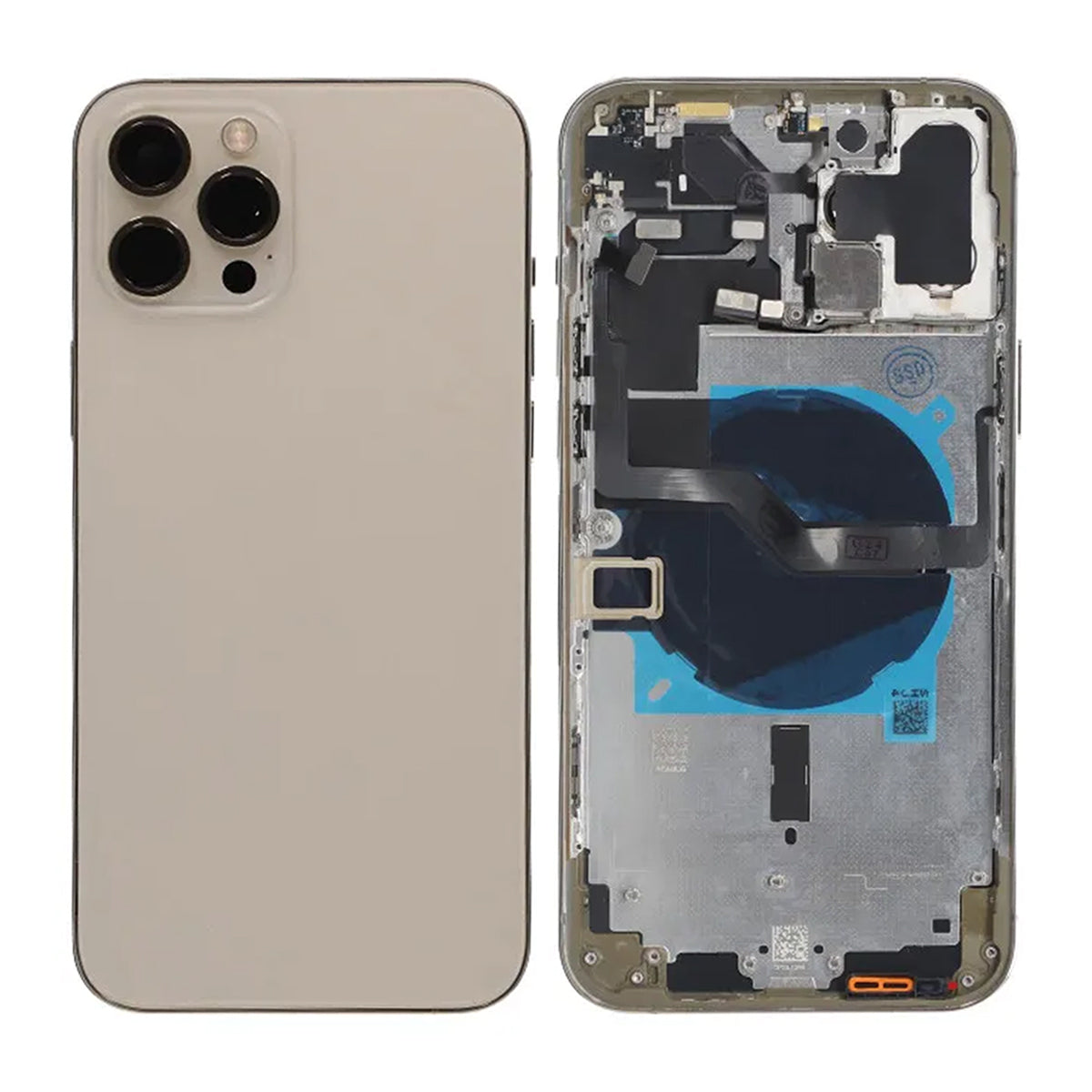 iPhone 12 Pro Max Baksida med Komplett Ram OEM - Guld image 1