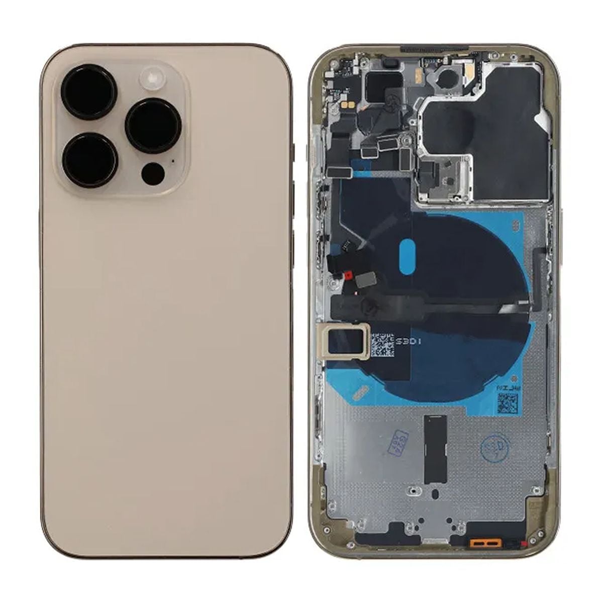 iPhone 14 Pro Baksida med Komplett Ram OEM - Guld image 1