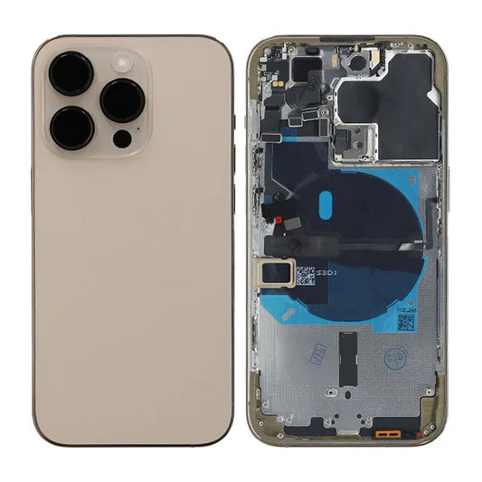iPhone 14 Pro Baksida med Komplett Ram OEM - Guld image 1