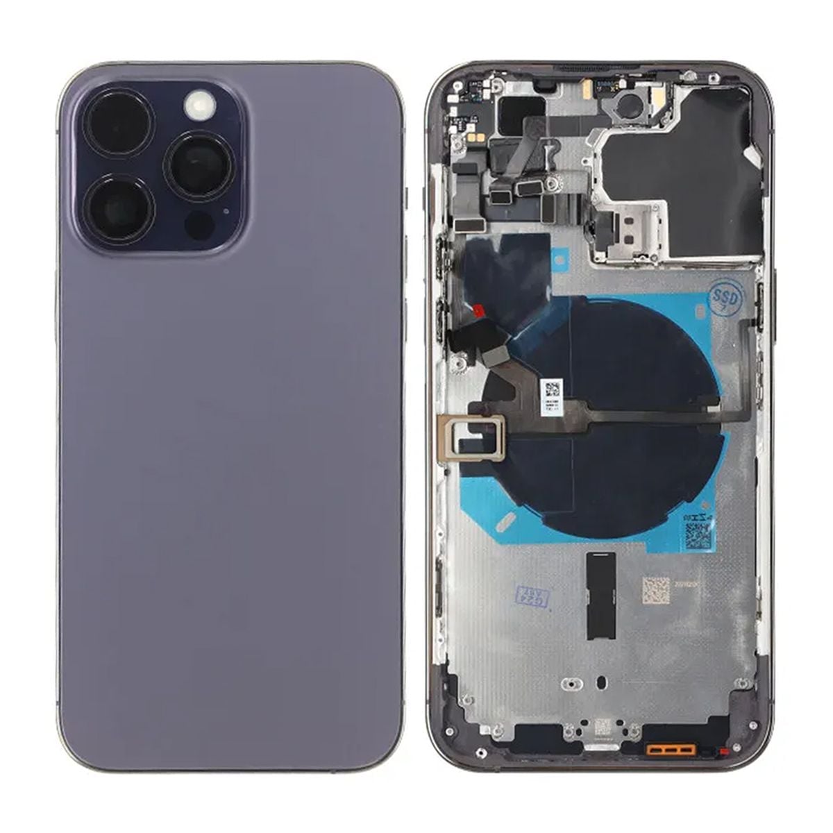 iPhone 14 Pro Max Baksida med Komplett Ram OEM - Lila image 1