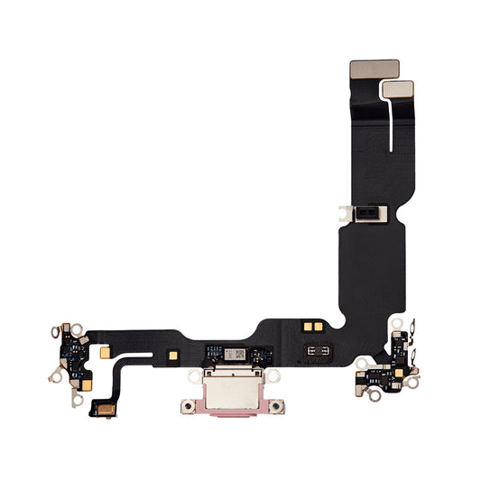 iPhone 15 Plus Laddkontakt med Flexkabel - Rosa image 1