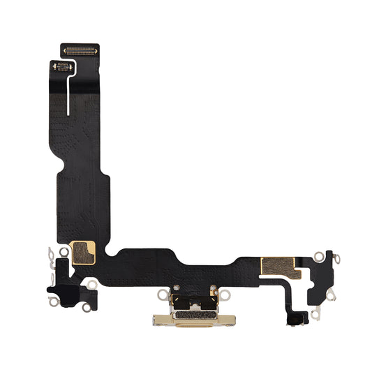 iPhone 15 Plus Laddkontakt med Flexkabel - Gul image 2