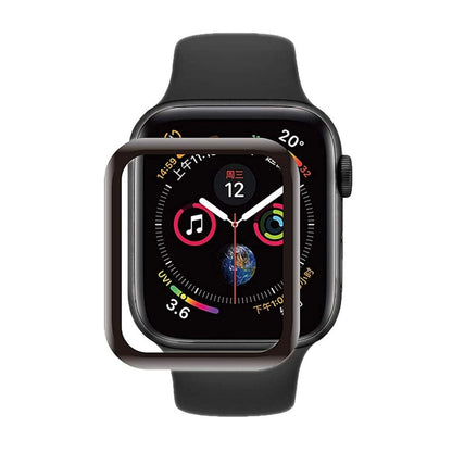 Skärmskydd Apple Watch SE 44mm Heltäckande Härdat Glas - Svart image 1
