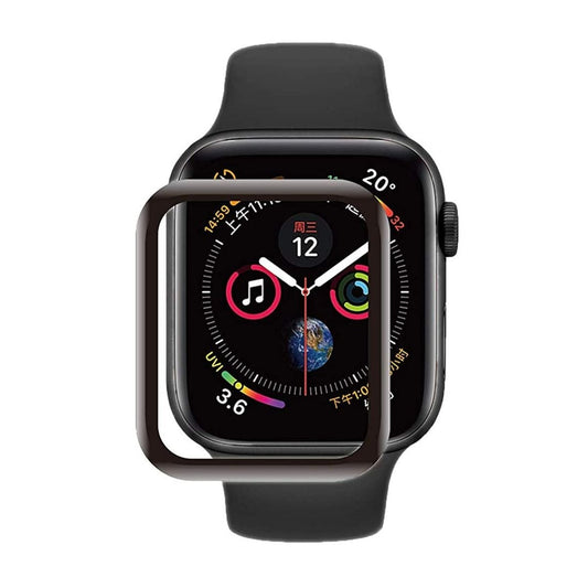 Skärmskydd Apple Watch SE 44mm Heltäckande Härdat Glas - Svart image 1