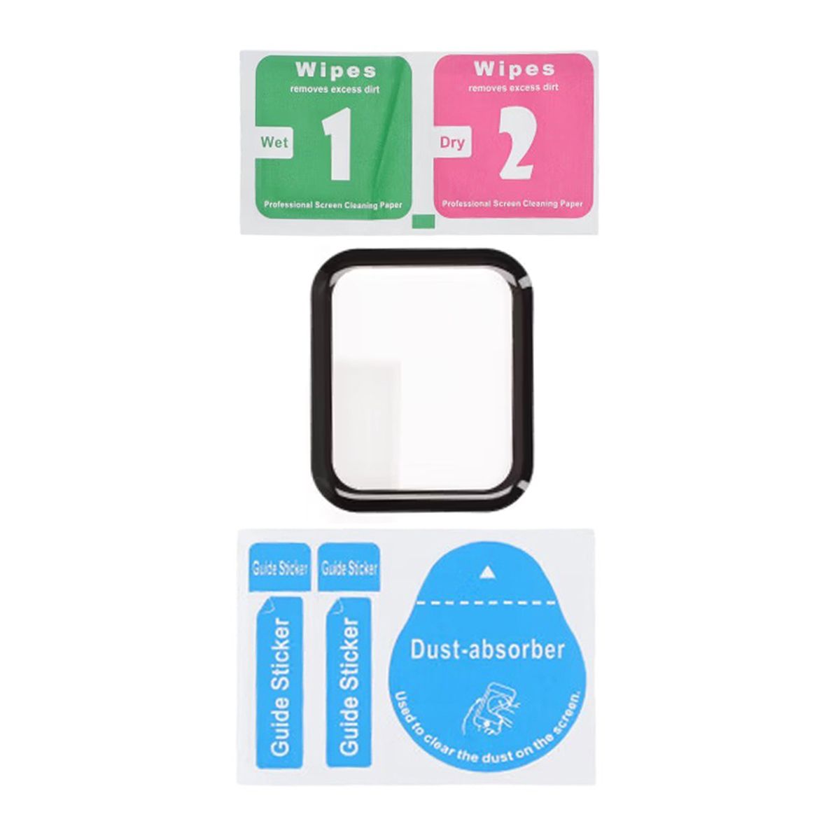Skärmskydd Apple Watch SE 44mm Heltäckande Härdat Glas - Svart image 3