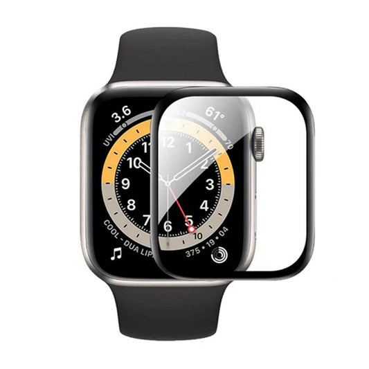 Skärmskydd Apple Watch Series 7 45mm Heltäckande Härdat Glas - Svart image 1