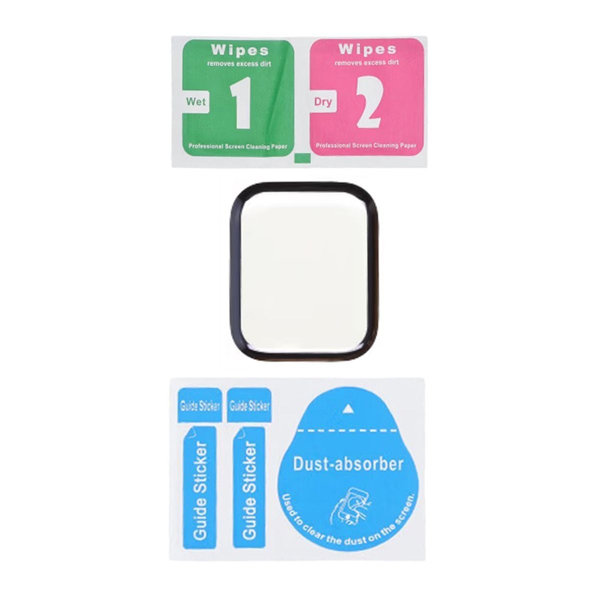 Skärmskydd Apple Watch Series 9 41mm Heltäckande Härdat Glas - Svart image 3