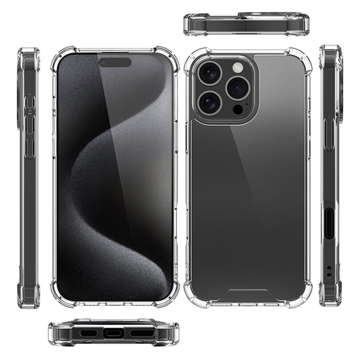 iPhone 16 Pro Max Mobilskal Stöttåligt - Transparent image 4