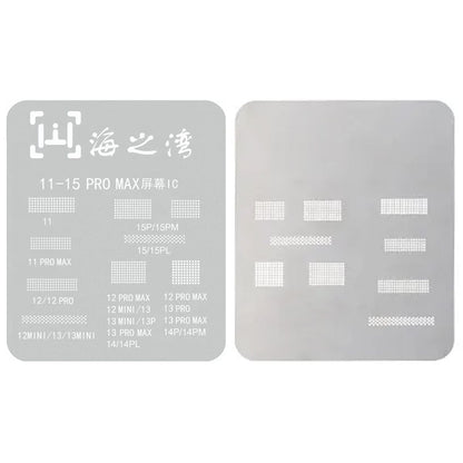 LCD Skärm IC Skydd BGA Reballing Stencil till iPhone 11-15 Pro Max image 1