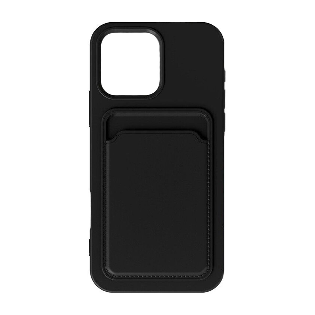 iPhone 16 Pro Mobilskal Silikon med Korthållare - Svart image 4
