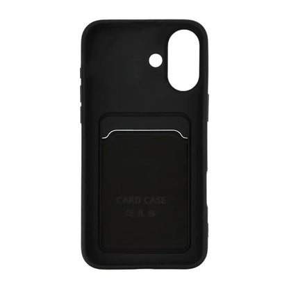 iPhone 16 Plus Mobilskal Silikon med Korthållare - Svart image 3