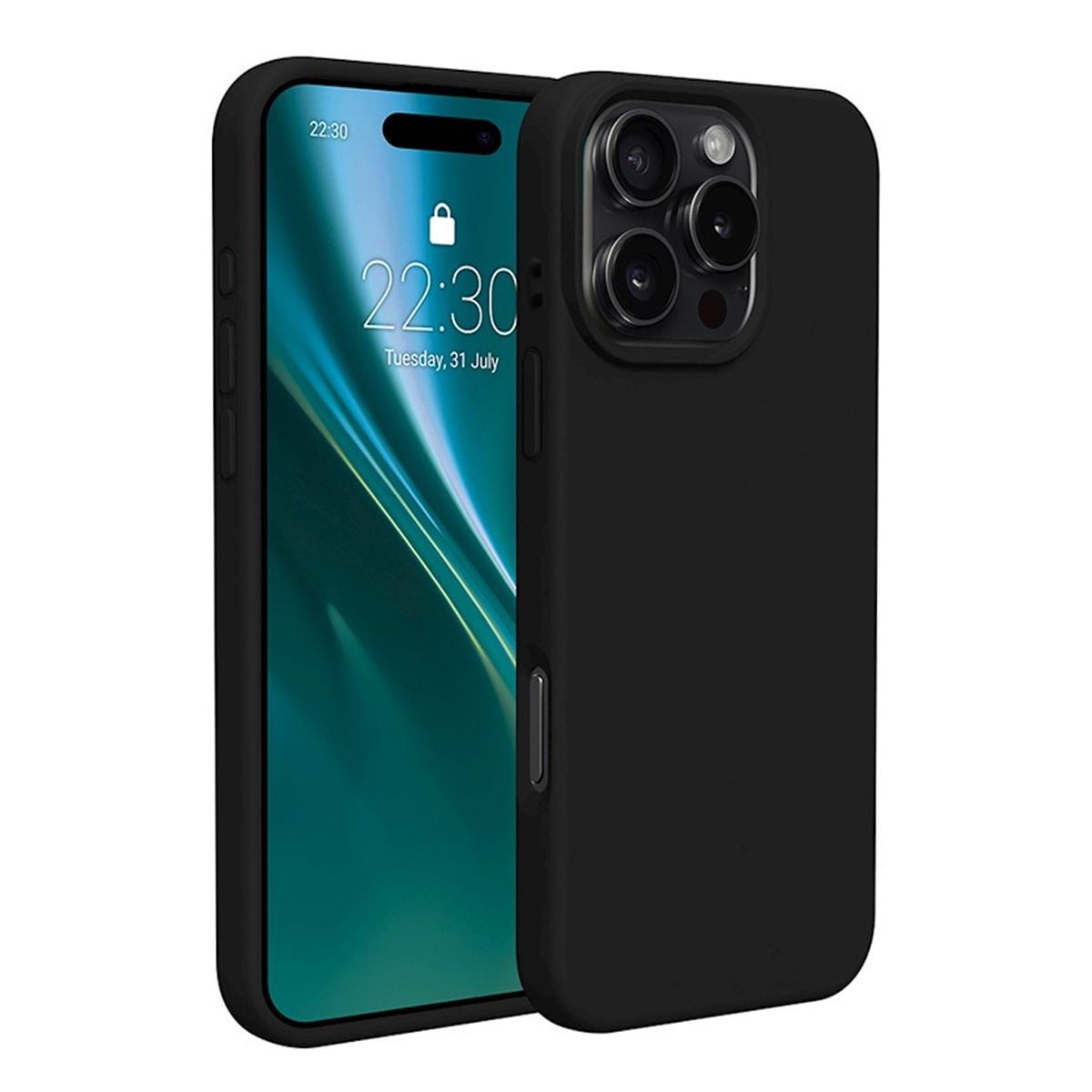 iPhone 16 Pro Mobilskal Silikon - Svart image 1