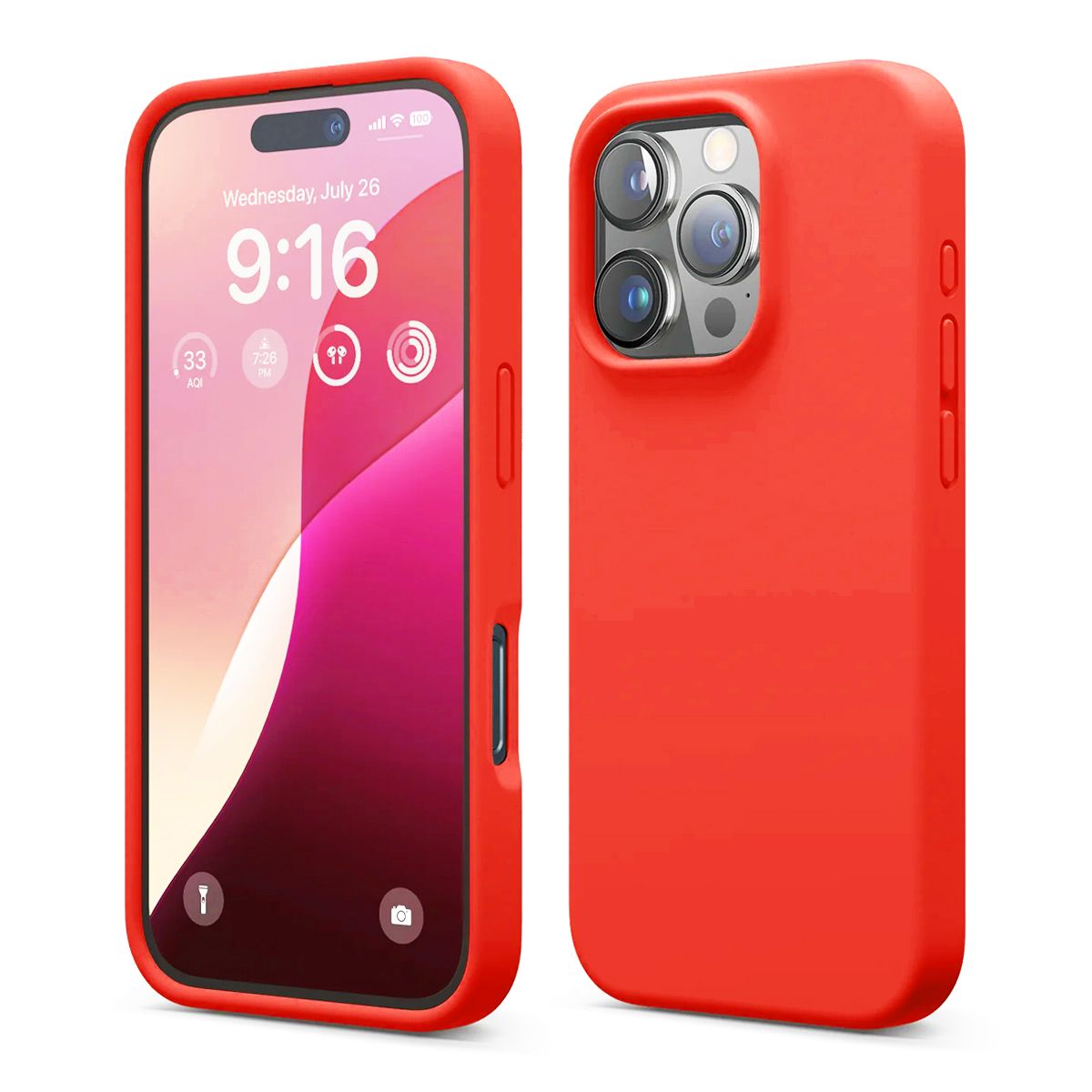 iPhone 16 Pro Max Mobilskal Silikon Rvelon - Röd image 1
