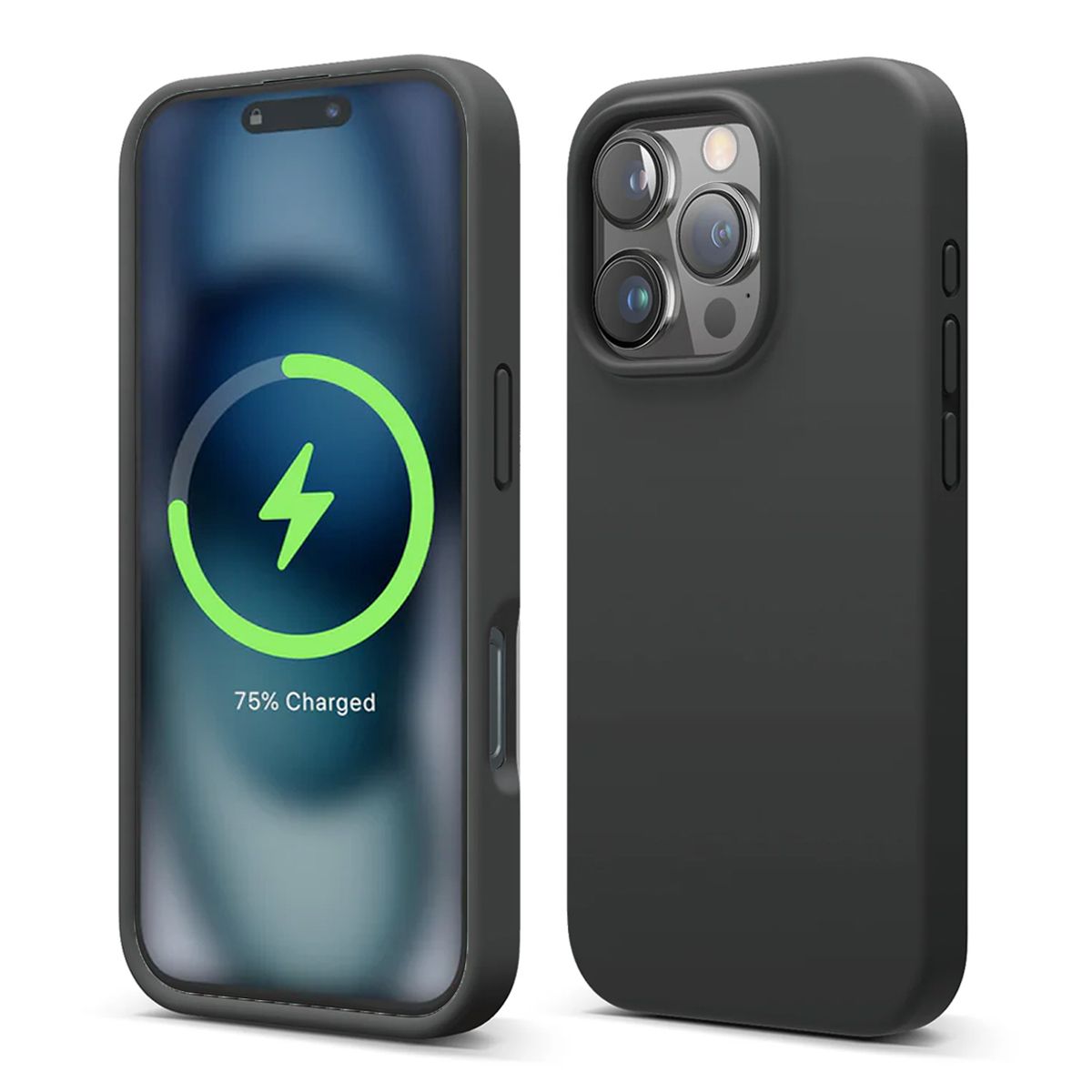 iPhone 16 Pro Mobilskal Silikon Magnet Rvelon - Svart image 1