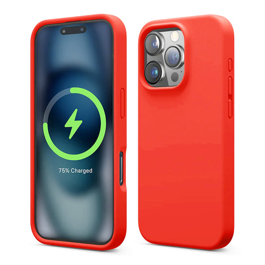 iPhone 16 Pro Mobilskal Silikon Magnet Rvelon - Röd image 1