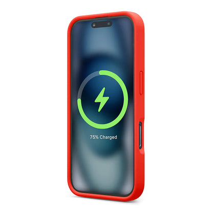 iPhone 16 Pro Mobilskal Silikon Magnet Rvelon - Röd image 2