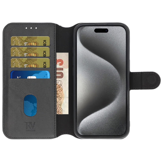 iPhone 16 Pro Max Plånboksfodral Magnet Rvelon - Svart image 2